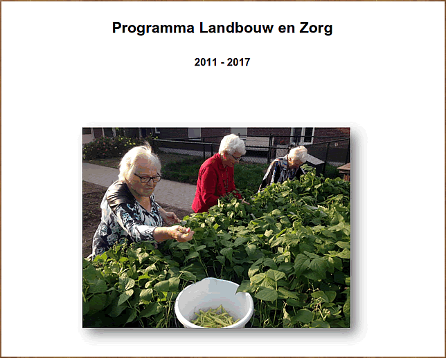 omslag programma landbouw en zorg 2011 2017