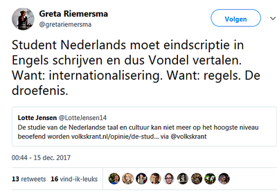 tweet student nederlands