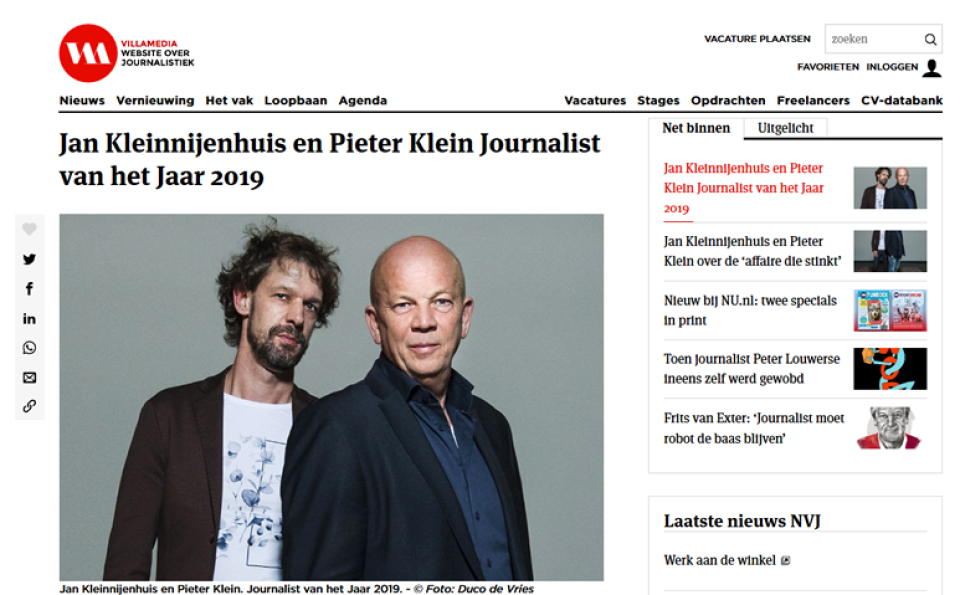 Journalist van het jaar 2019