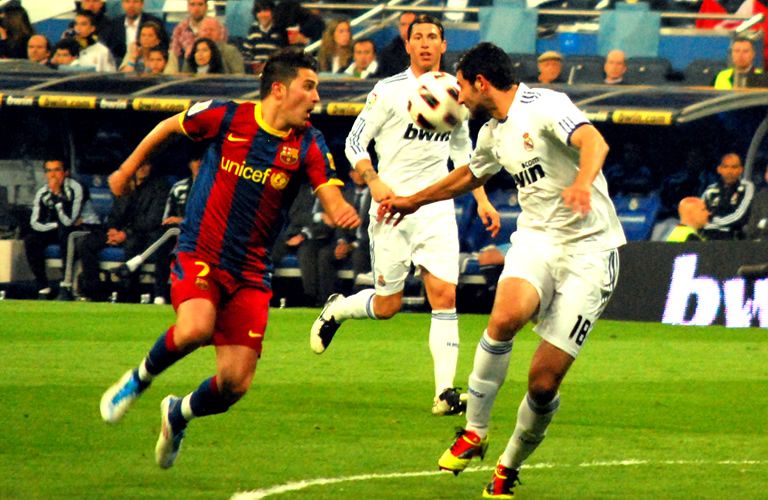 Voetbalwedstrijd Real Madrid versus FC Barcelona 16 april 2011