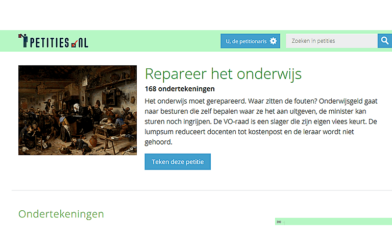 Petitie Repareer het onderwijs