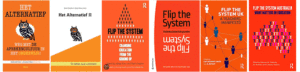 Omslagen van alle totnutoe verschenen edities van Het alternatief - Flip the system