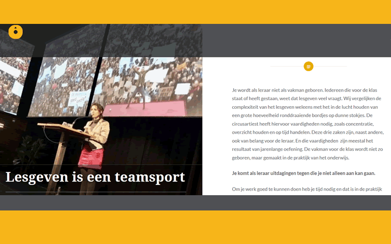 Eva Naaijkens leest column voor op docentenavond in Pakhuis de Zwijger in Amsterdam