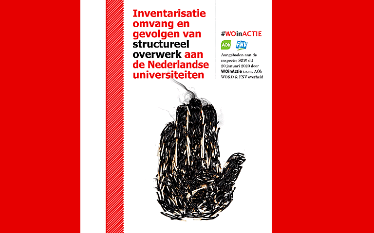 Omslag rapport Inventarisatie omvang en gevolgen van structureel overwerk aan de Nederlandse universiteiten
